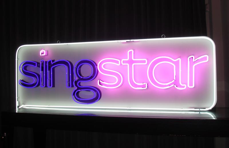 singstar neon sign created withg real glass with gas