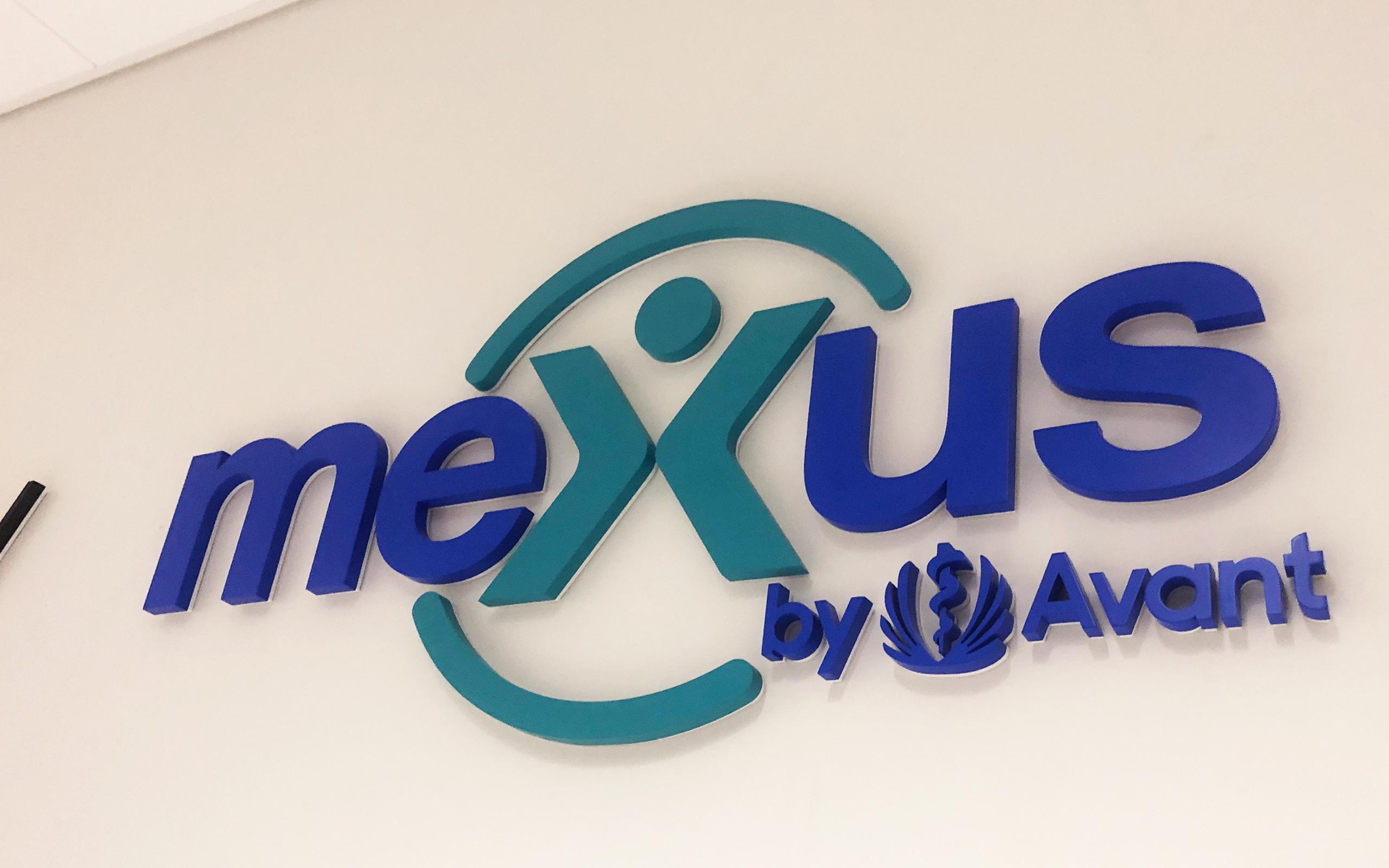 Mexus Office Sign 3d Lettering casting a shadow